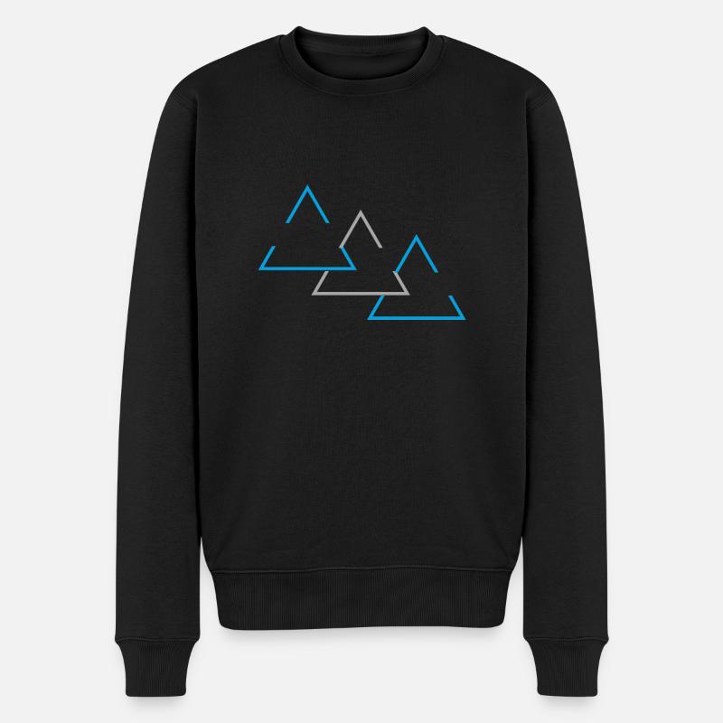 "Dreieck geometrischem Print" - Männer Premium Bio Pullover - Schwarz