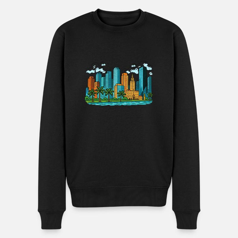 Ville de Miami - Pull Premium bio Homme - noir