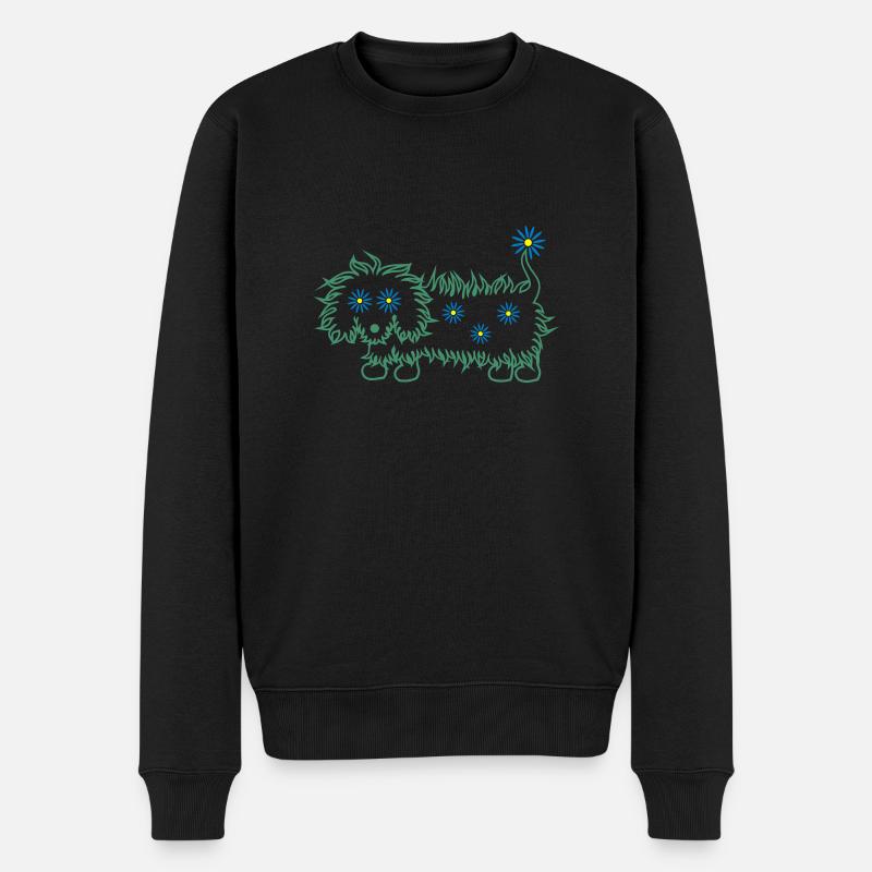 grasdackel 3col - Männer Premium Bio Pullover - Schwarz