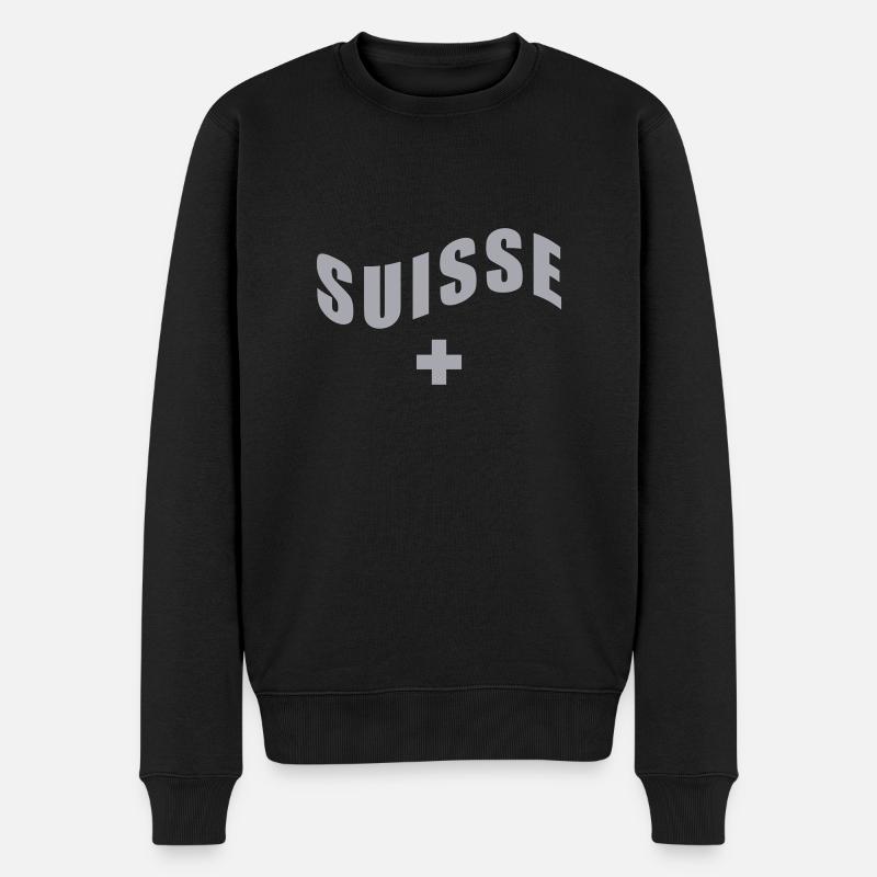 Schweiz - Suisse - Switzerland - Männer Premium Bio Pullover - Schwarz