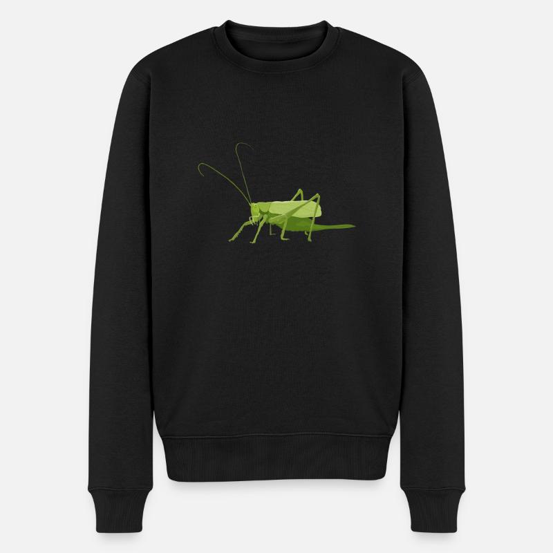 Heuschrecke - Männer Premium Bio Pullover - Schwarz