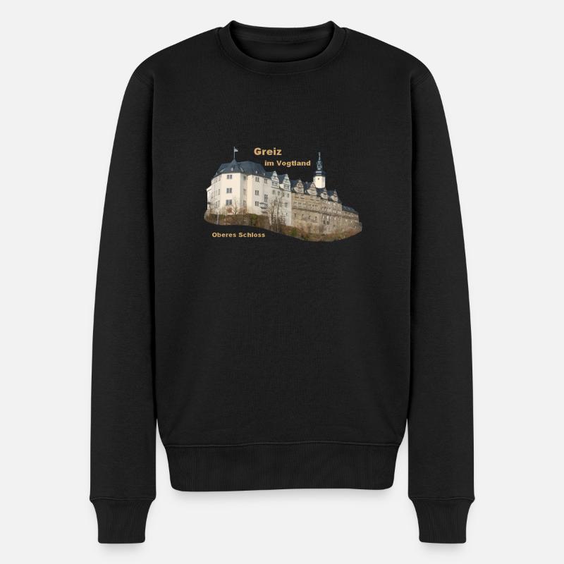 Greiz Oberes Schloss - Männer Premium Bio Pullover - Schwarz