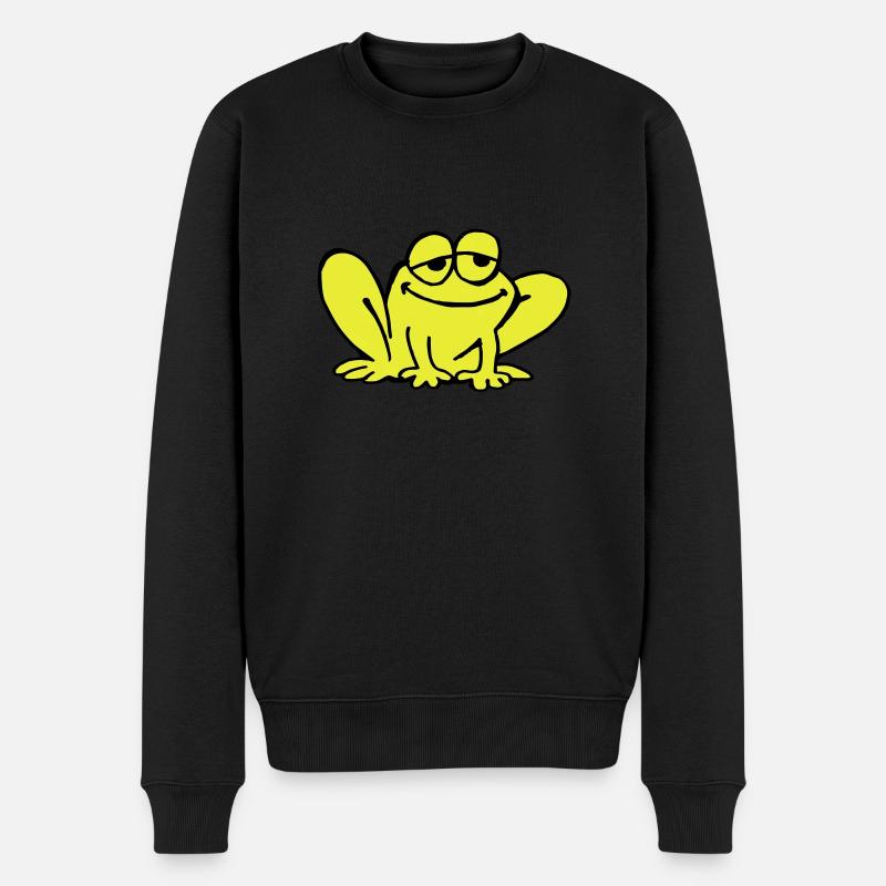 Frosch - Männer Premium Bio Pullover - Schwarz