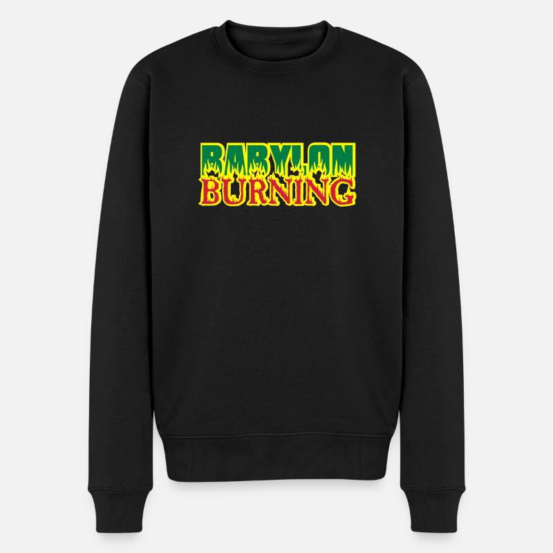 babylon burning 01 - Männer Premium Bio Pullover - Schwarz