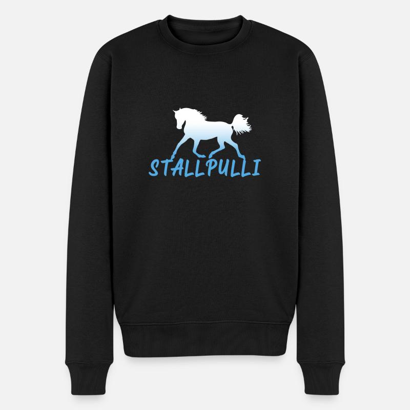 Stallpulli Pferd Reiten Reitstall Reiterhof Stall - Männer Premium Bio Pullover - Schwarz