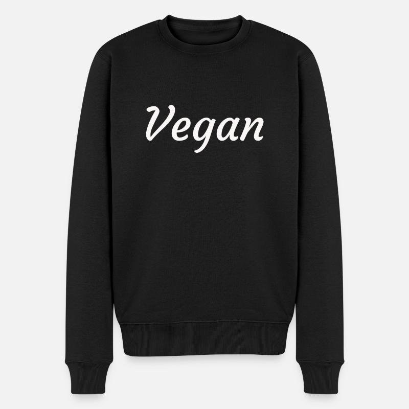 Vegan - Männer Premium Bio Pullover - Schwarz