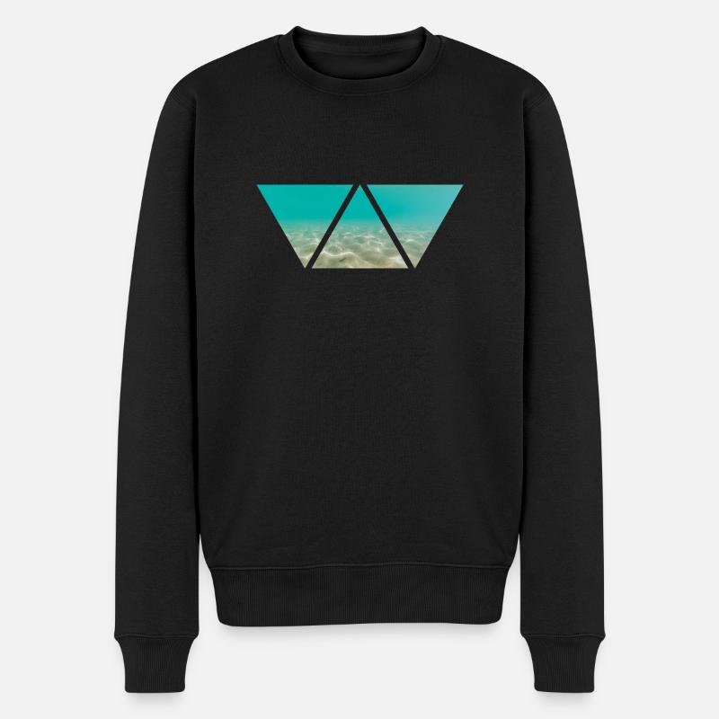 Unterwasser Dreieck Tauchen Schnorcheln Urlaub - Männer Premium Bio Pullover - Schwarz