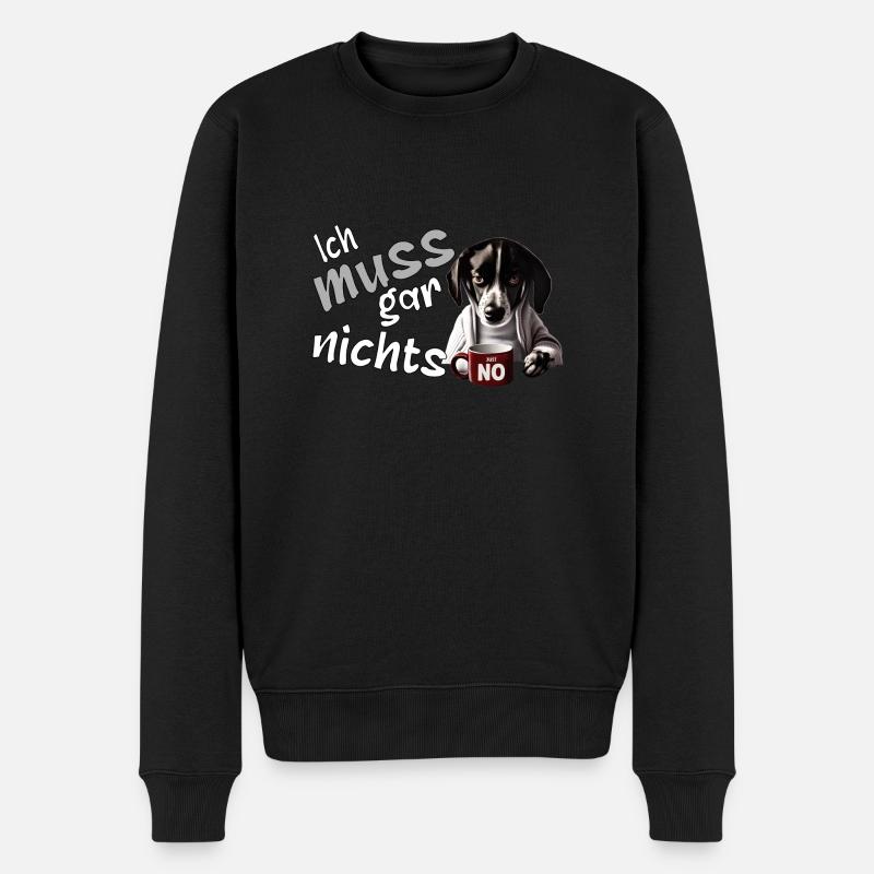 Grimmiger Terrier Hund mit schlechter laune - Männer Premium Bio Pullover - Schwarz
