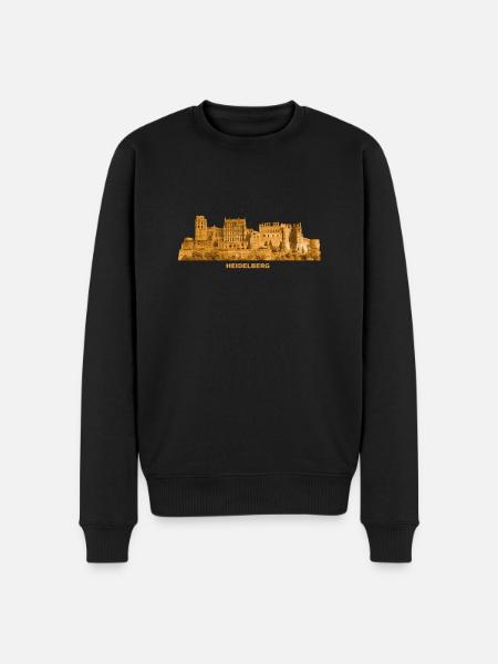 Heidelberg Slotsruin Baden-Württemberg - Økologisk premium-sweatshirt til mænd - sort
