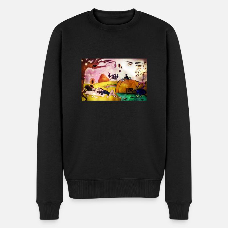 abstrakte Kunst - Männer Premium Bio Pullover - Schwarz