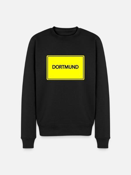 Town sign Dortmund - Men's Premium Organic Jumper - black
