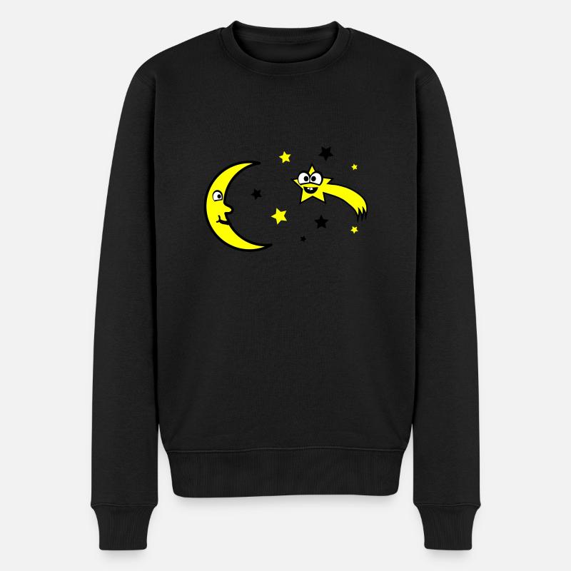Lune et étoiles - Pull Premium bio Homme - noir