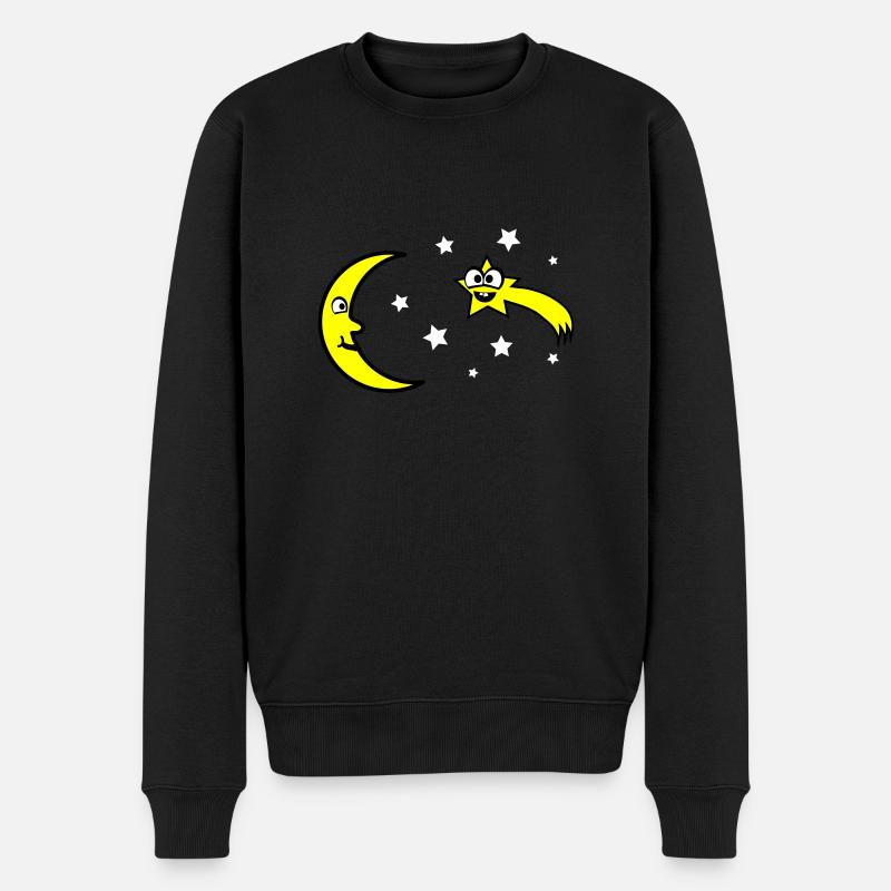 Lune et étoiles - Pull Premium bio Homme - noir