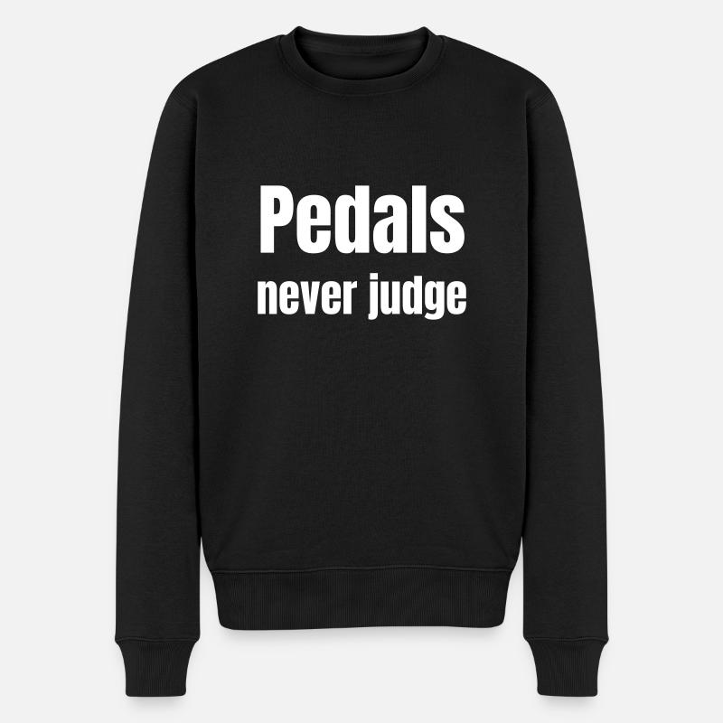 Pedals never judge - Männer Premium Bio Pullover - Schwarz