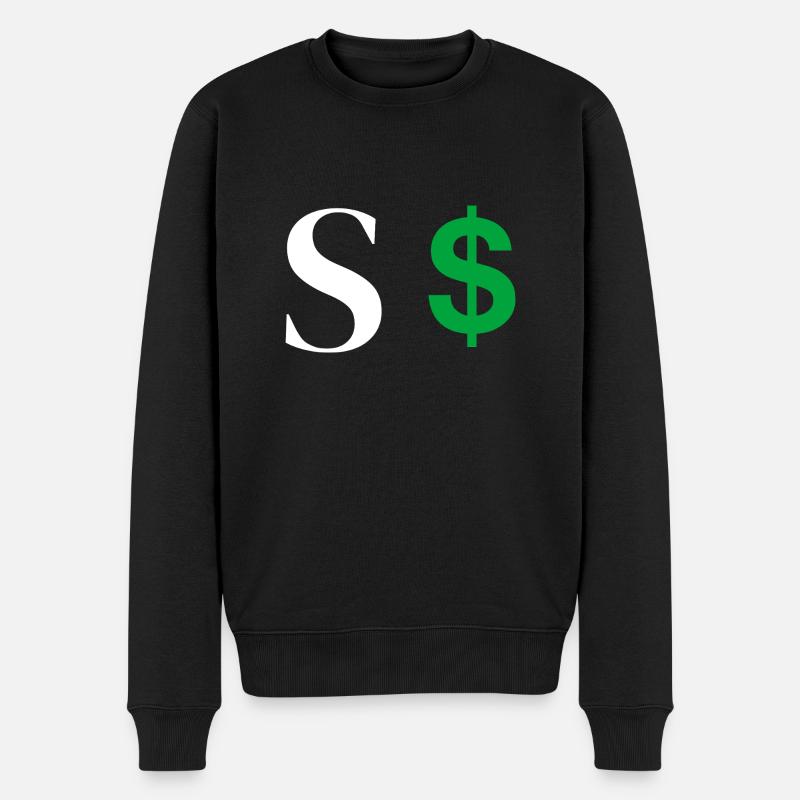 Buchstabe s Dollar - Männer Premium Bio Pullover - Schwarz
