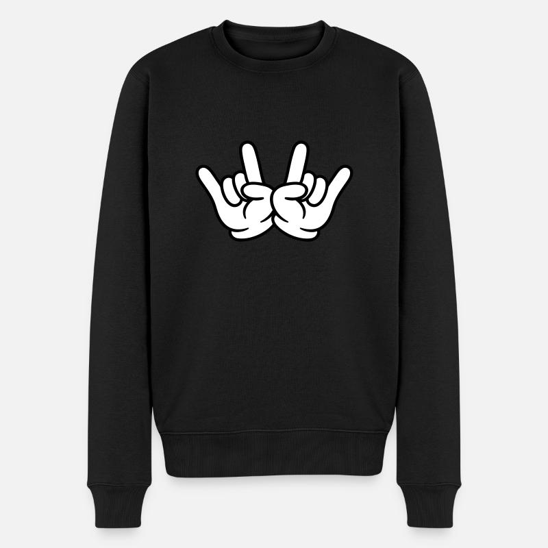 Hand Comic Party - Männer Premium Bio Pullover - Schwarz