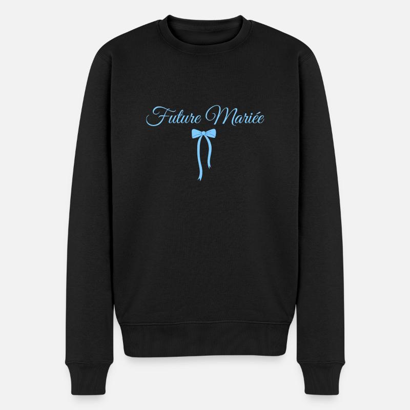 Bride-to-be Blue Bow - Men's Premium Organic Jumper - black