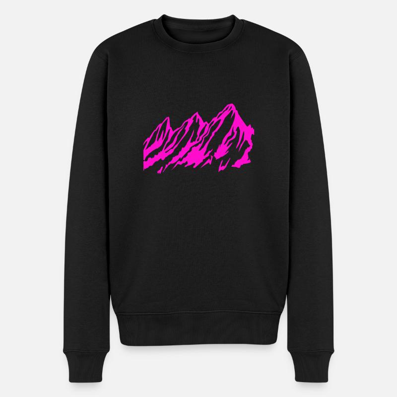 Berge - Berg - Männer Premium Bio Pullover - Schwarz