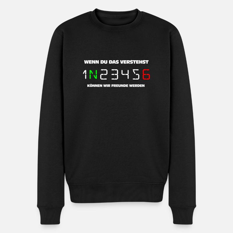 Wenn du das verstehst 1N23456 können wir Freunde - Männer Premium Bio Pullover - Schwarz