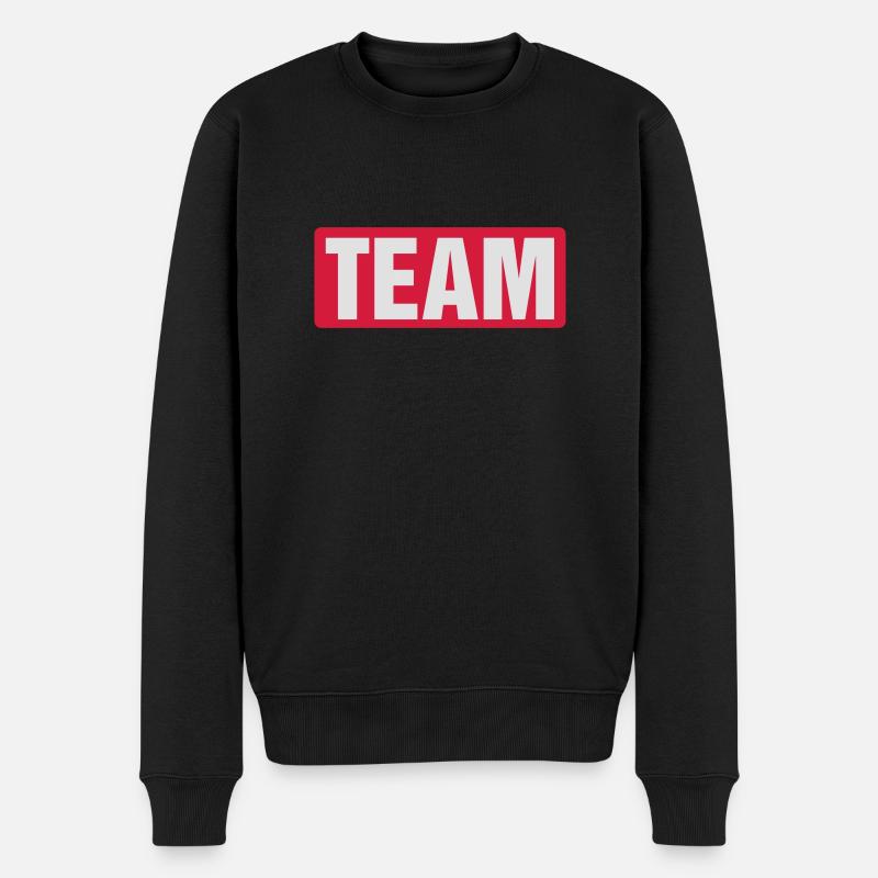Team - Männer Premium Bio Pullover - Schwarz