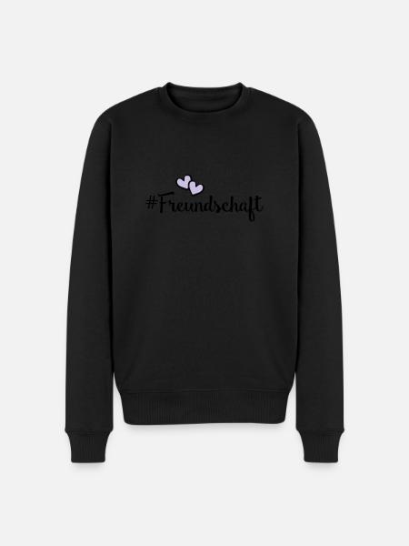 freundschaft herzen - Männer Premium Bio Pullover - Schwarz