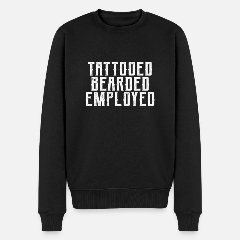 Barbu tatoué Employé - Pull Premium bio Homme - noir