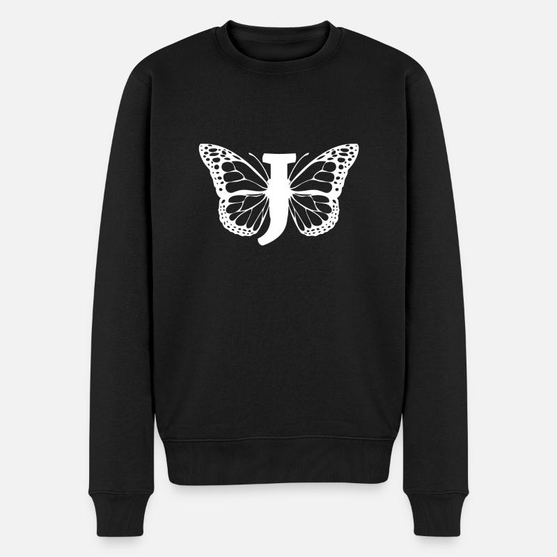 lettre j papillon - Pull Premium bio Homme - noir