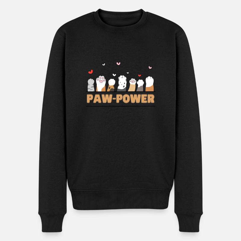 Paw-Power - Männer Premium Bio Pullover - Schwarz