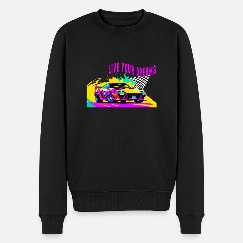 live your dreams - Männer Premium Bio Pullover - Schwarz
