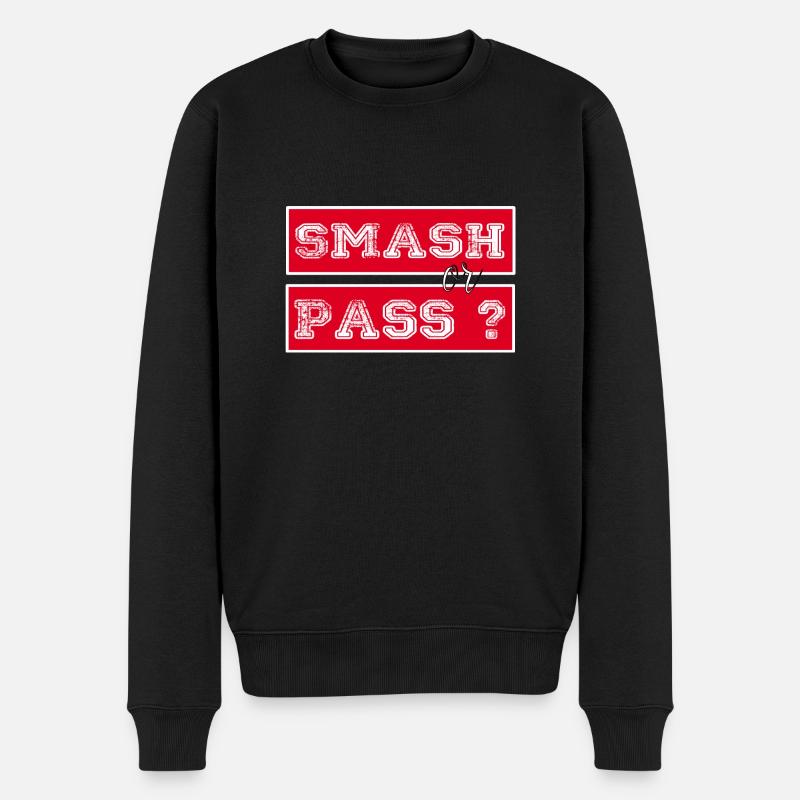 Smash or Pass - Männer Premium Bio Pullover - Schwarz