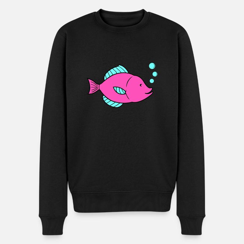 fisch comic 1 - Männer Premium Bio Pullover - Schwarz