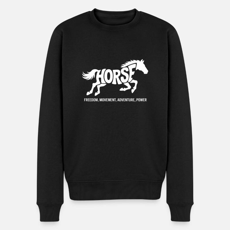 Pferd Krafttier – Totemtier Design - Männer Premium Bio Pullover - Schwarz