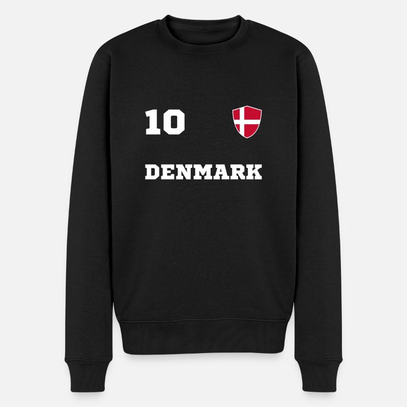 DÄNEMARK Team Mannschaft - Männer Premium Bio Pullover - Schwarz
