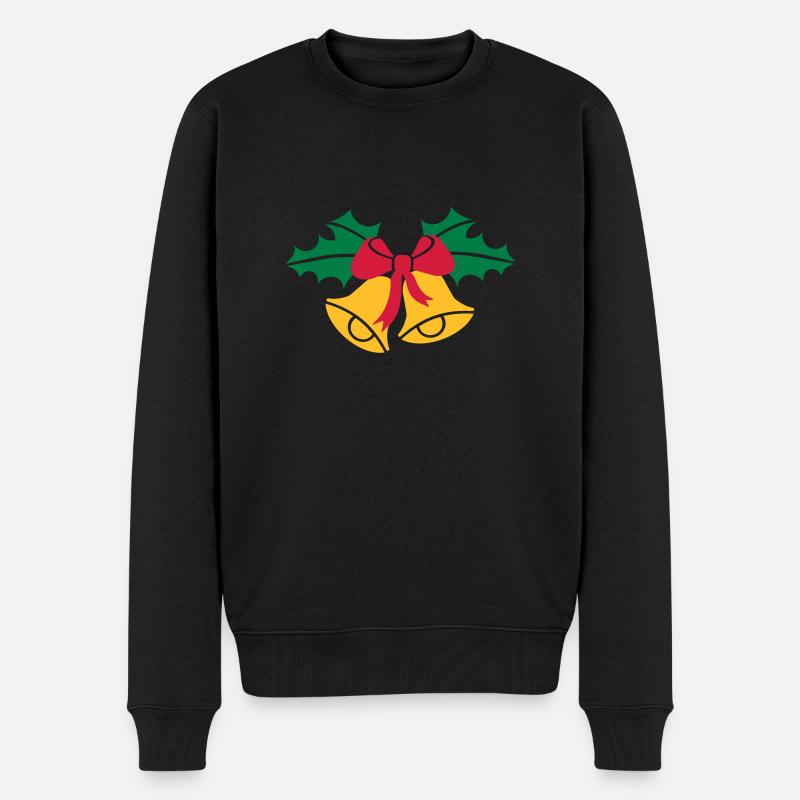 Glocken Weihnachten - Männer Premium Bio Pullover - Schwarz