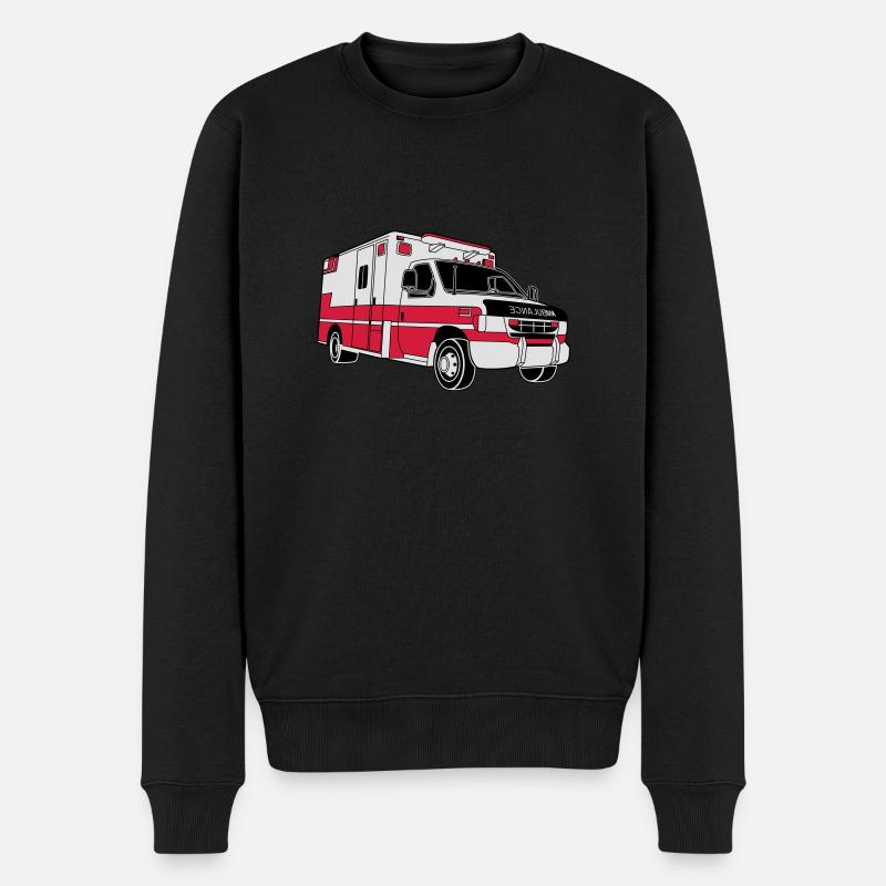 Ambulance / Rettungswagen - Männer Premium Bio Pullover - Schwarz