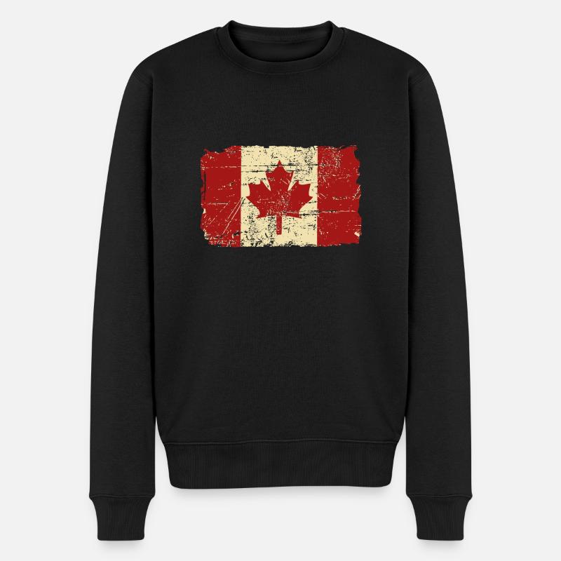 Canada Flag - Vintage Look - Pull Premium bio Homme - noir