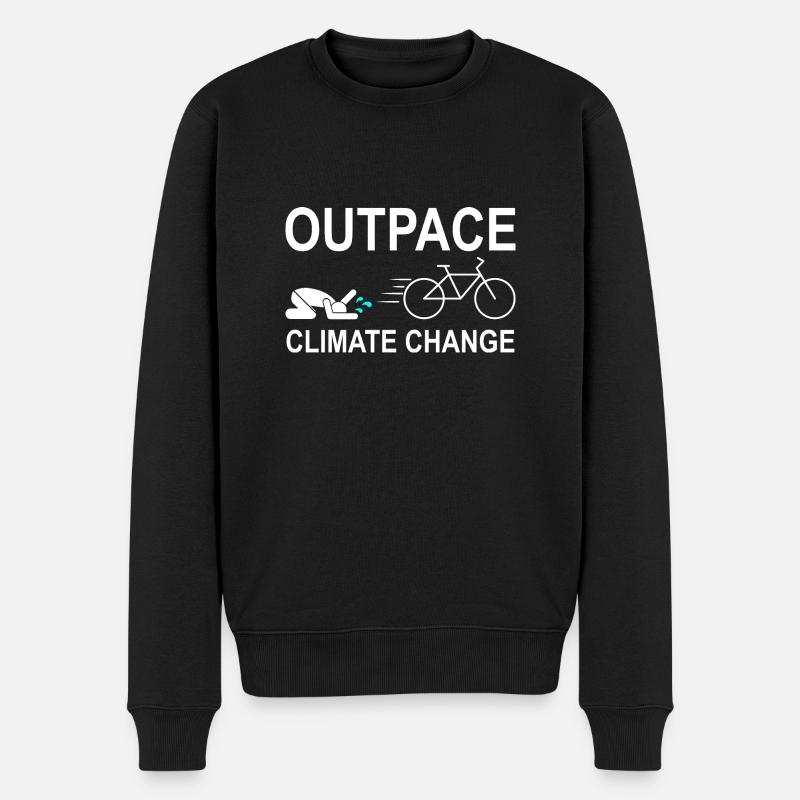 Outpace Climate Change - Fahrrad Klimaschutz - Männer Premium Bio Pullover - Schwarz