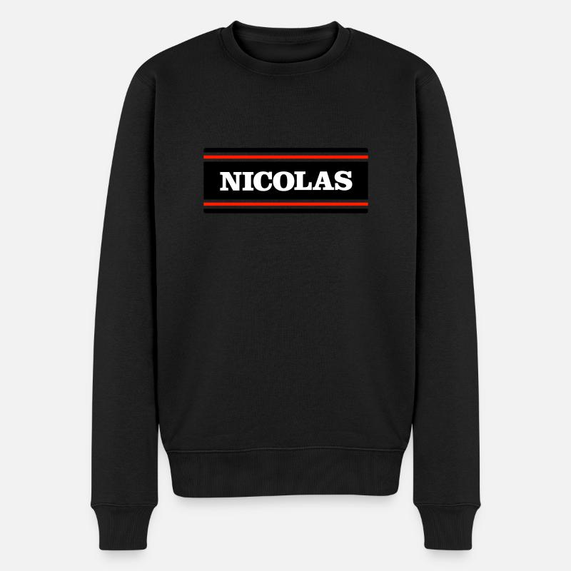 NICOLAS - Pull Premium bio Homme - noir