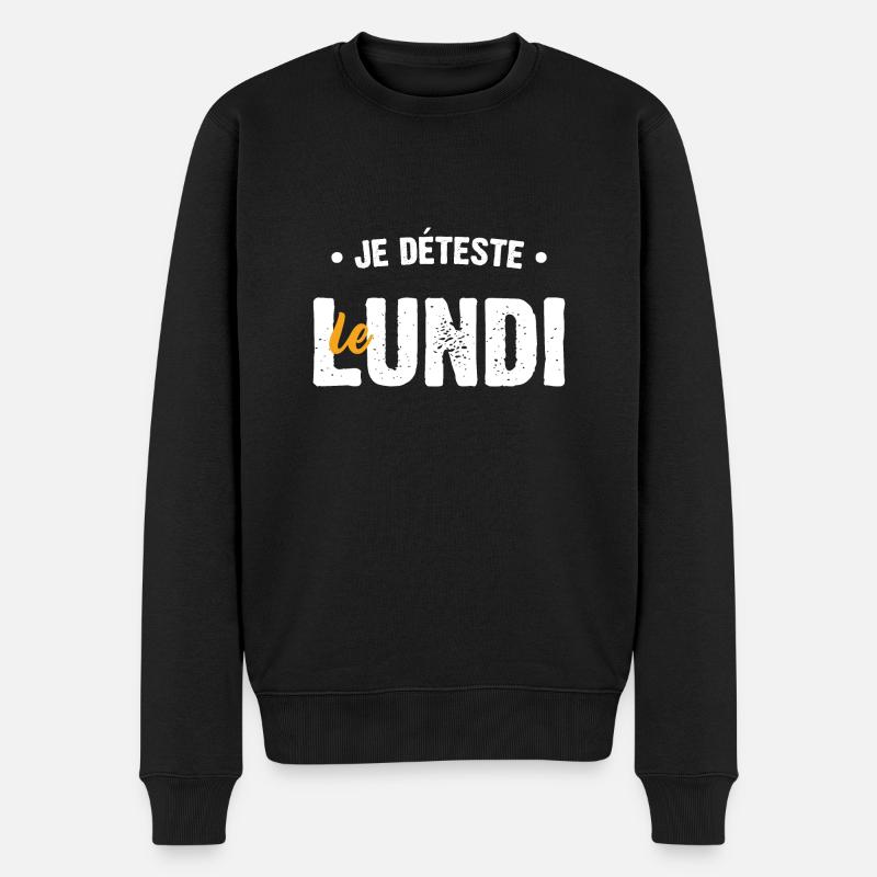 Je déteste lundi - Pull Premium bio Homme - noir