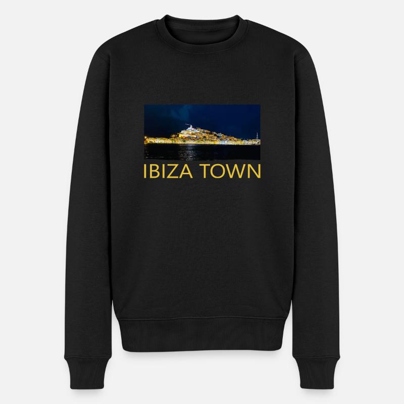 Ibiza-Stadt - Männer Premium Bio Pullover - Schwarz