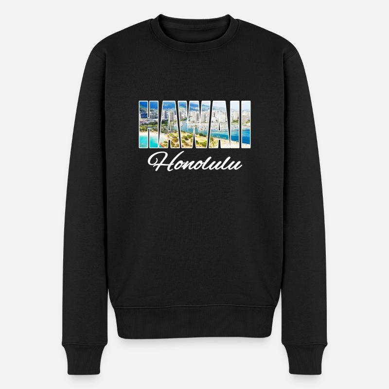 hawaï honolulu - Pull Premium bio Homme - noir