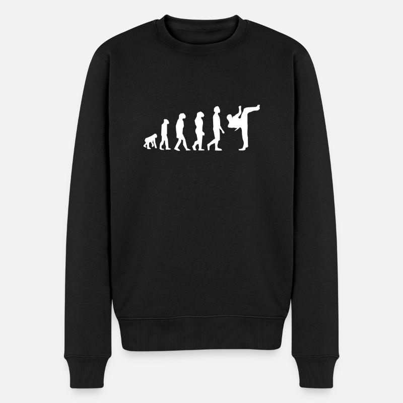 Evolution der Kampfkünste - Männer Premium Bio Pullover - Schwarz