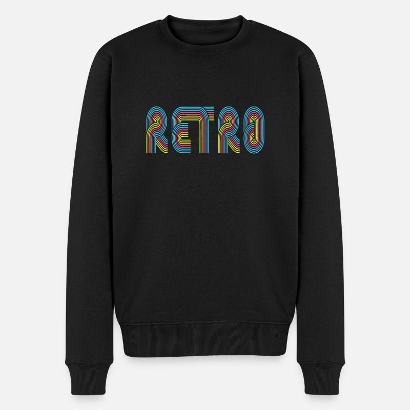 Retro - Männer Premium Bio Pullover - Schwarz