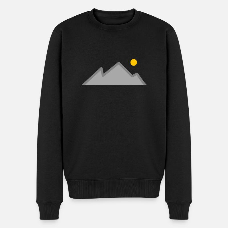 Berg Berge Natur Landschaft - Männer Premium Bio Pullover - Schwarz