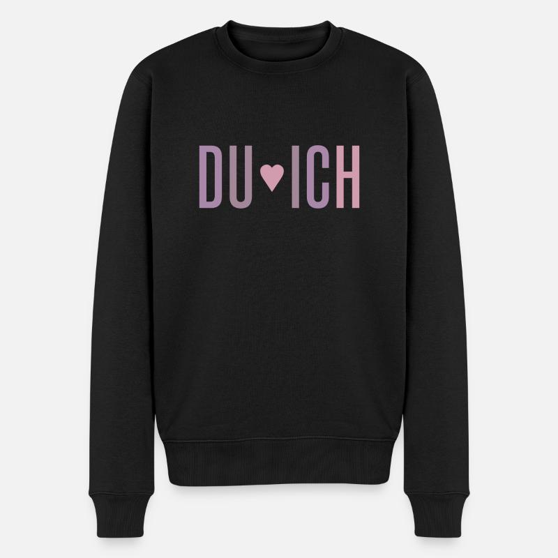 Du & Ich - Männer Premium Bio Pullover - Schwarz