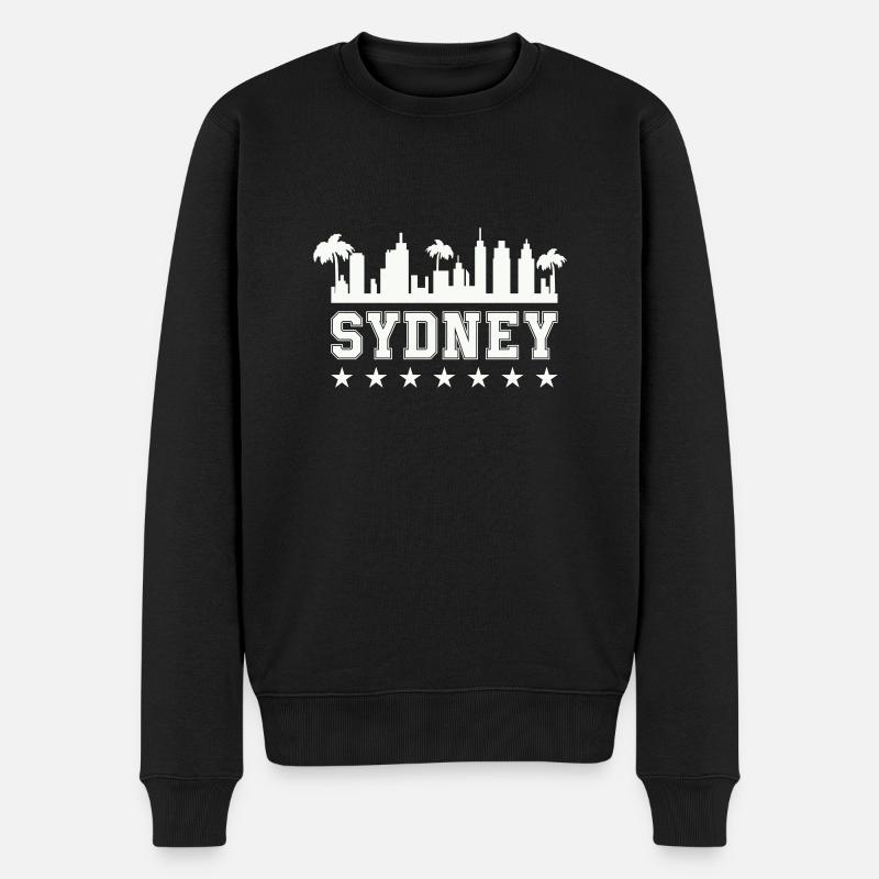 sydney 01 - Männer Premium Bio Pullover - Schwarz