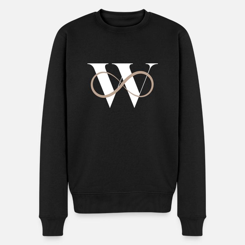 Unendlich w Buchstabe - Männer Premium Bio Pullover - Schwarz