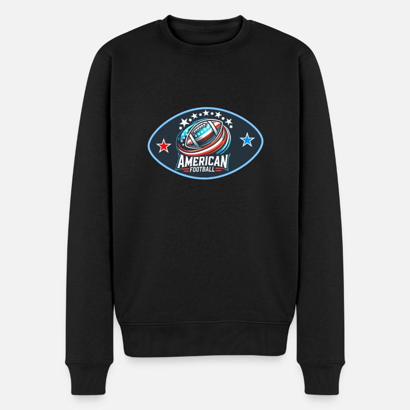 American Football Logo - Männer Premium Bio Pullover - Schwarz