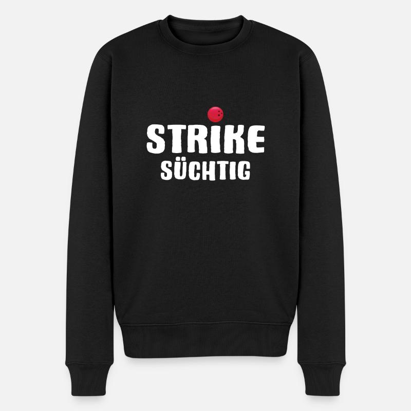 Bowling Strike Bowlingteam - Männer Premium Bio Pullover - Schwarz