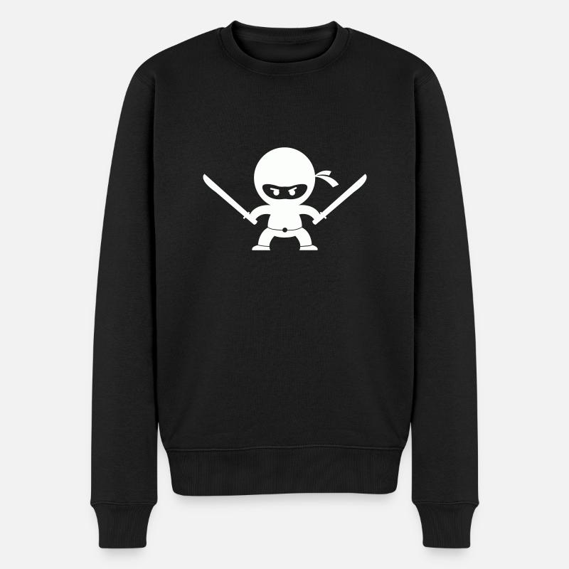ninja - Männer Premium Bio Pullover - Schwarz